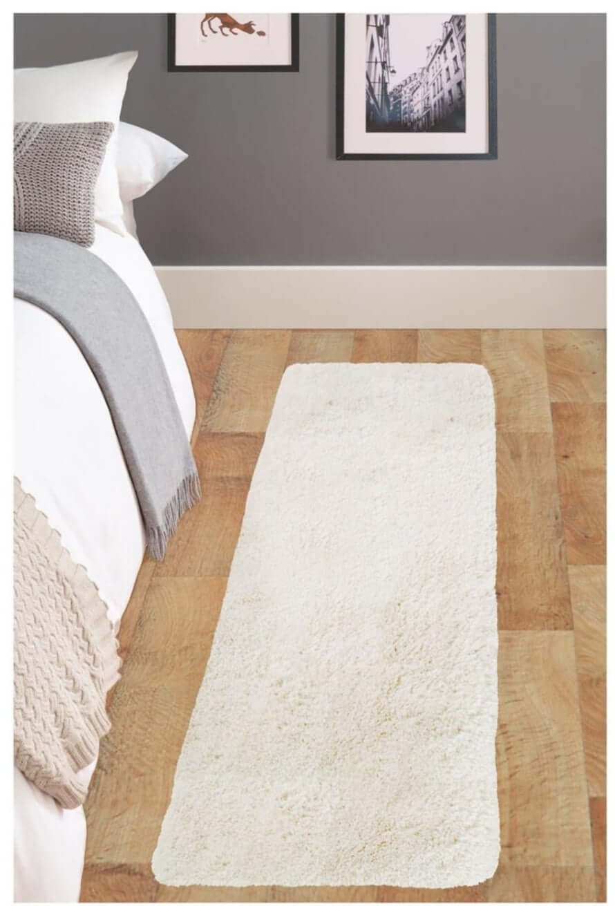 Soft Washable Ivory Shaggy Rug