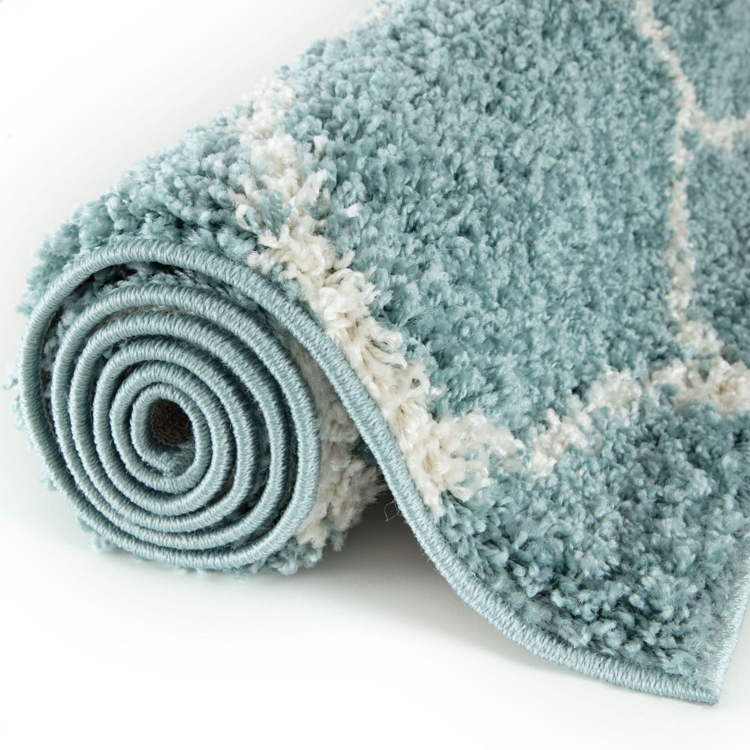Moroccan Duck Egg Blue Shaggy Rug