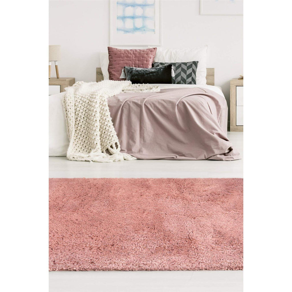 Soft Washable Pink Shaggy Rug