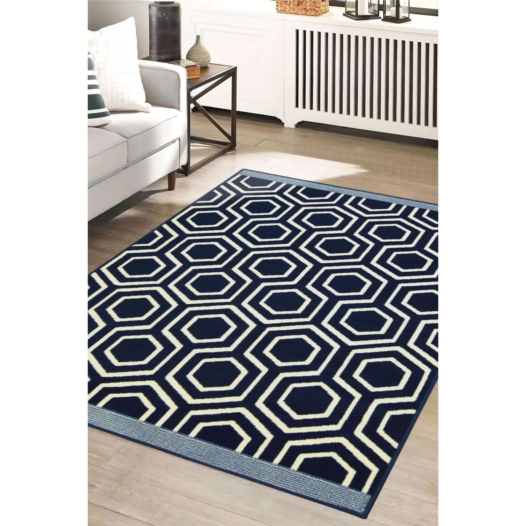 Maestro Honeycomb Navy Rug