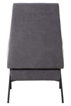 Ash Velvet High Back Chair with Black Metal Legs