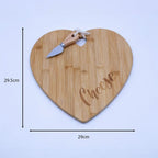 Wooden Cheese Board With Knife, Heart Home Kitchen Wood Serving Platter