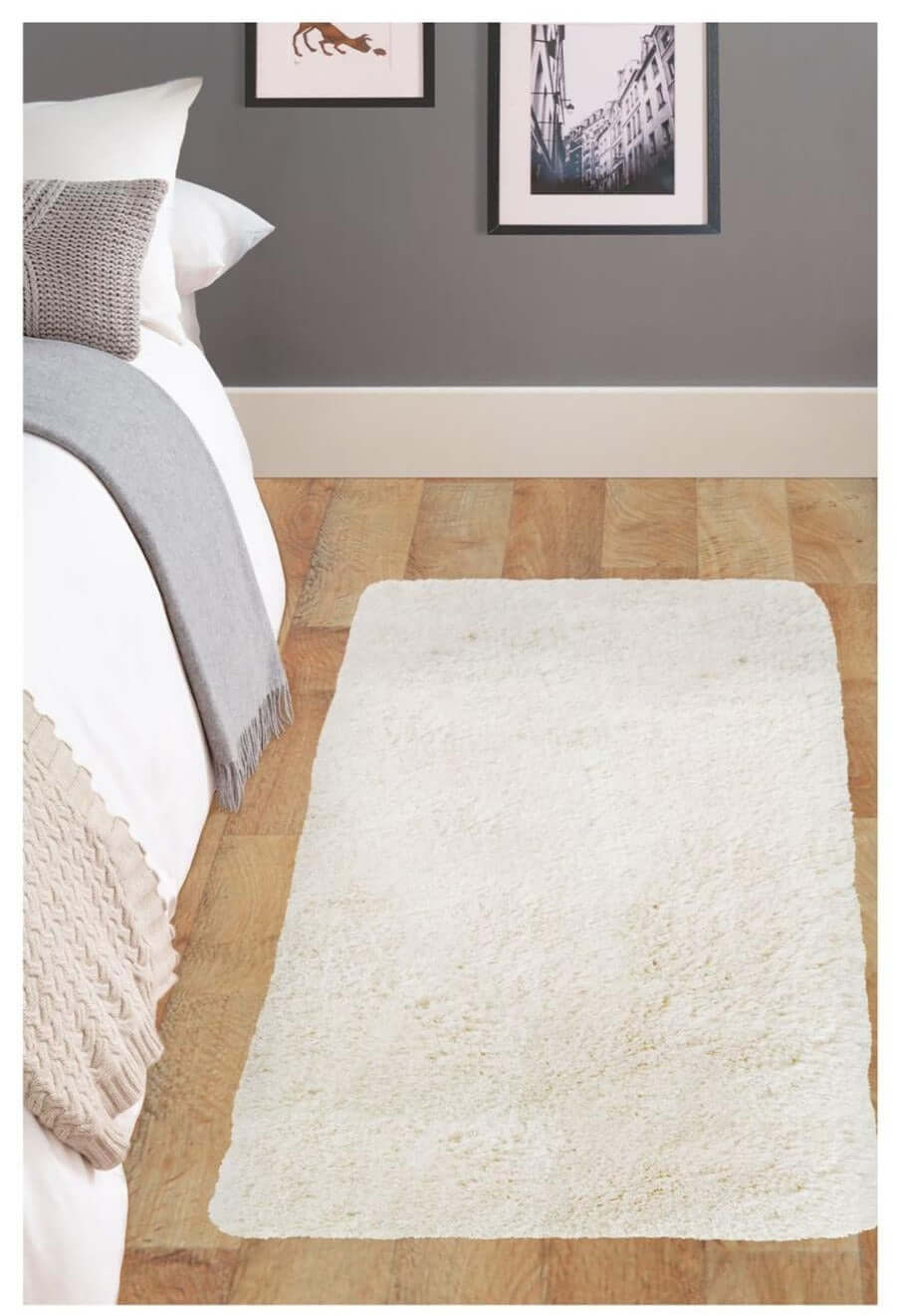 Soft Washable Ivory Shaggy Rug