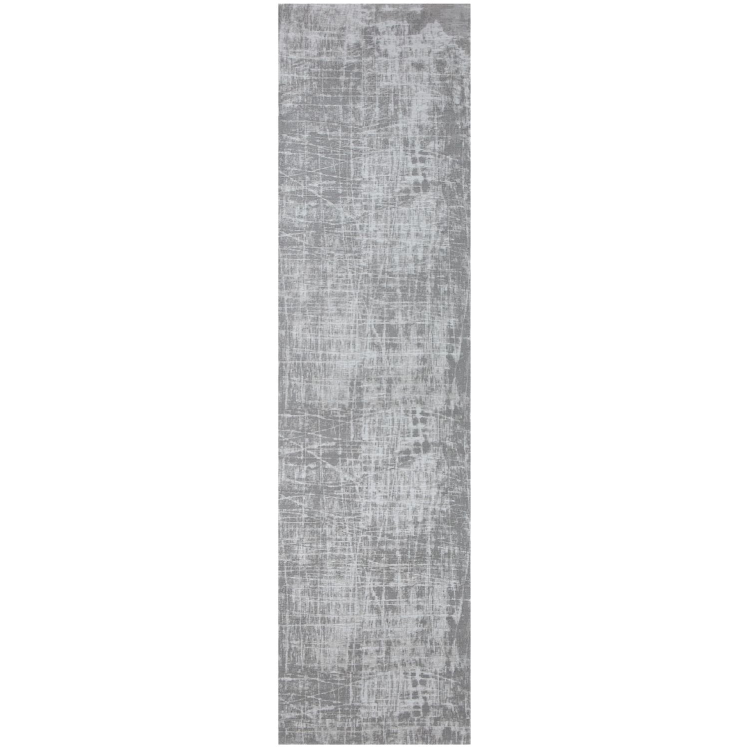 Grey Striped Washable Flatweave Rug 80X300 cm