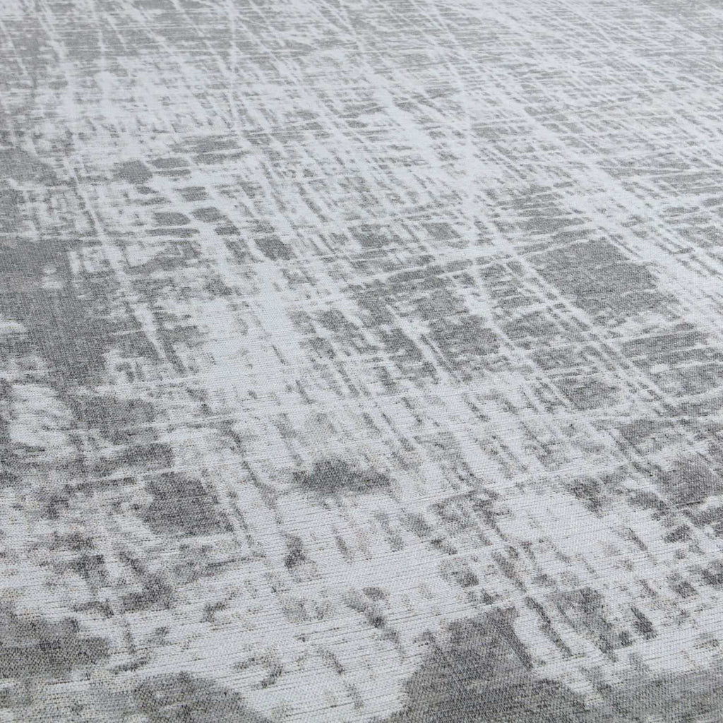 Grey Striped Washable Flatweave Rug