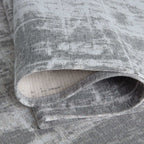 Grey Striped Washable Flatweave Rug