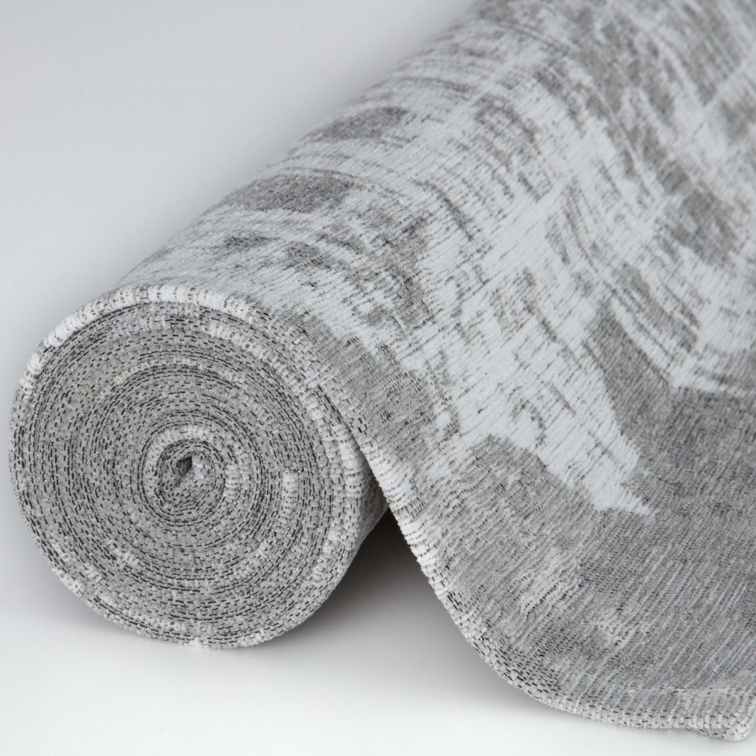 Grey Striped Washable Flatweave Rug