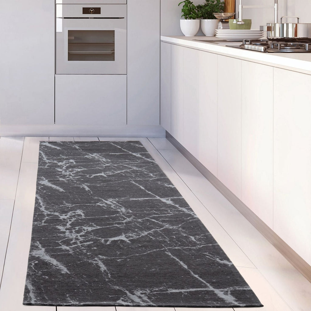Washable Dark Grey Rug