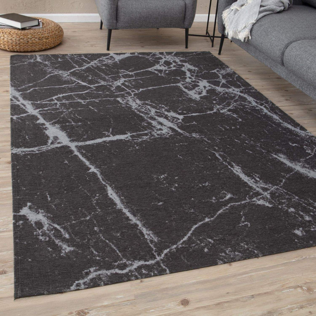 Washable Dark Grey Rug