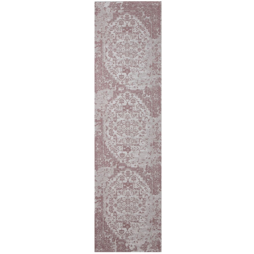 Pink Washable Flatweave Rug 80X300 cm