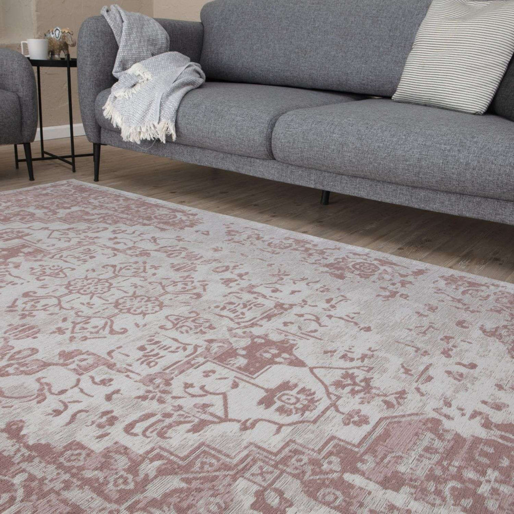 Pink Washable Flatweave Rug