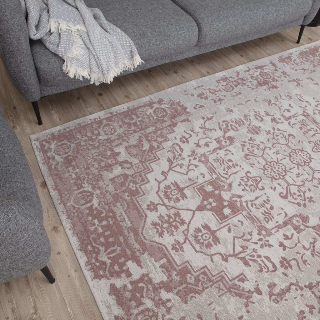 Pink Washable Flatweave Rug