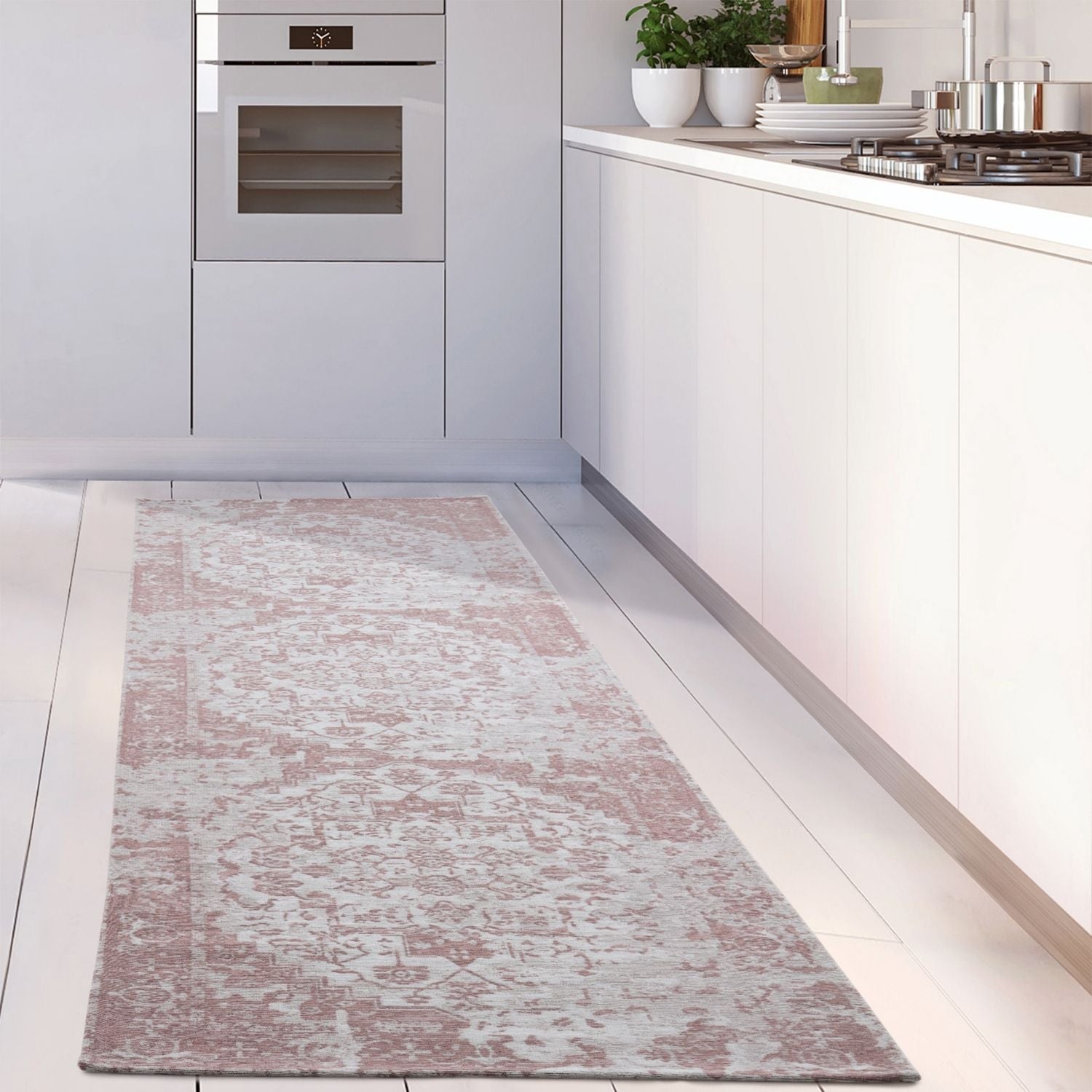 Pink Washable Flatweave Rug