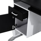 Computer Desk with Sliding Keyboard Tray, Storage Drawers and Host Box Shelf, Home Office Desk, Study Workstation, 100 x 52 x 75cm, Black