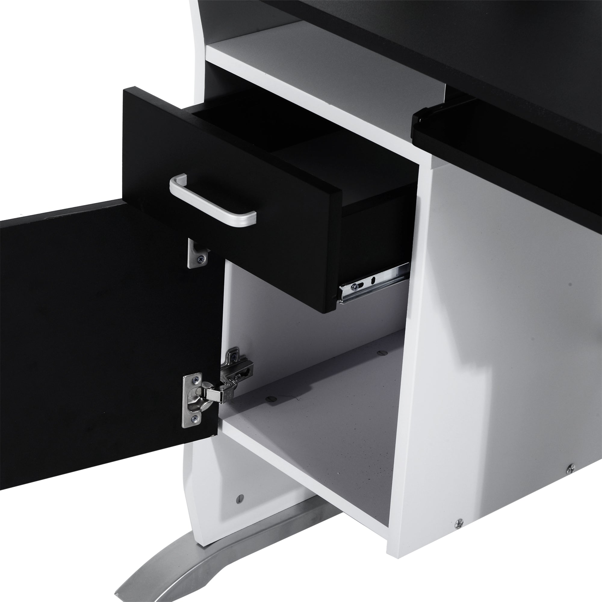 Computer Desk with Sliding Keyboard Tray, Storage Drawers and Host Box Shelf, Home Office Desk, Study Workstation, 100 x 52 x 75cm, Black