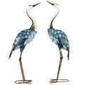 Crane Garden Ornaments, 2 PCS Steel Garden Statue Set Multi-Colour