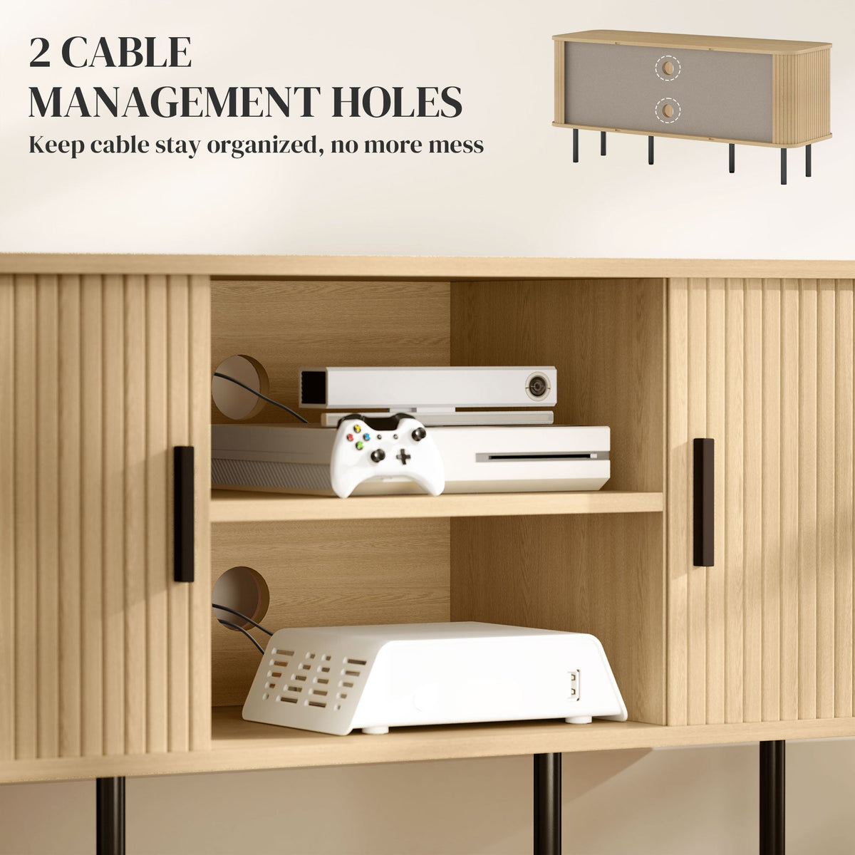TV Unit for Living Room, TV Stand, Oak Tone
