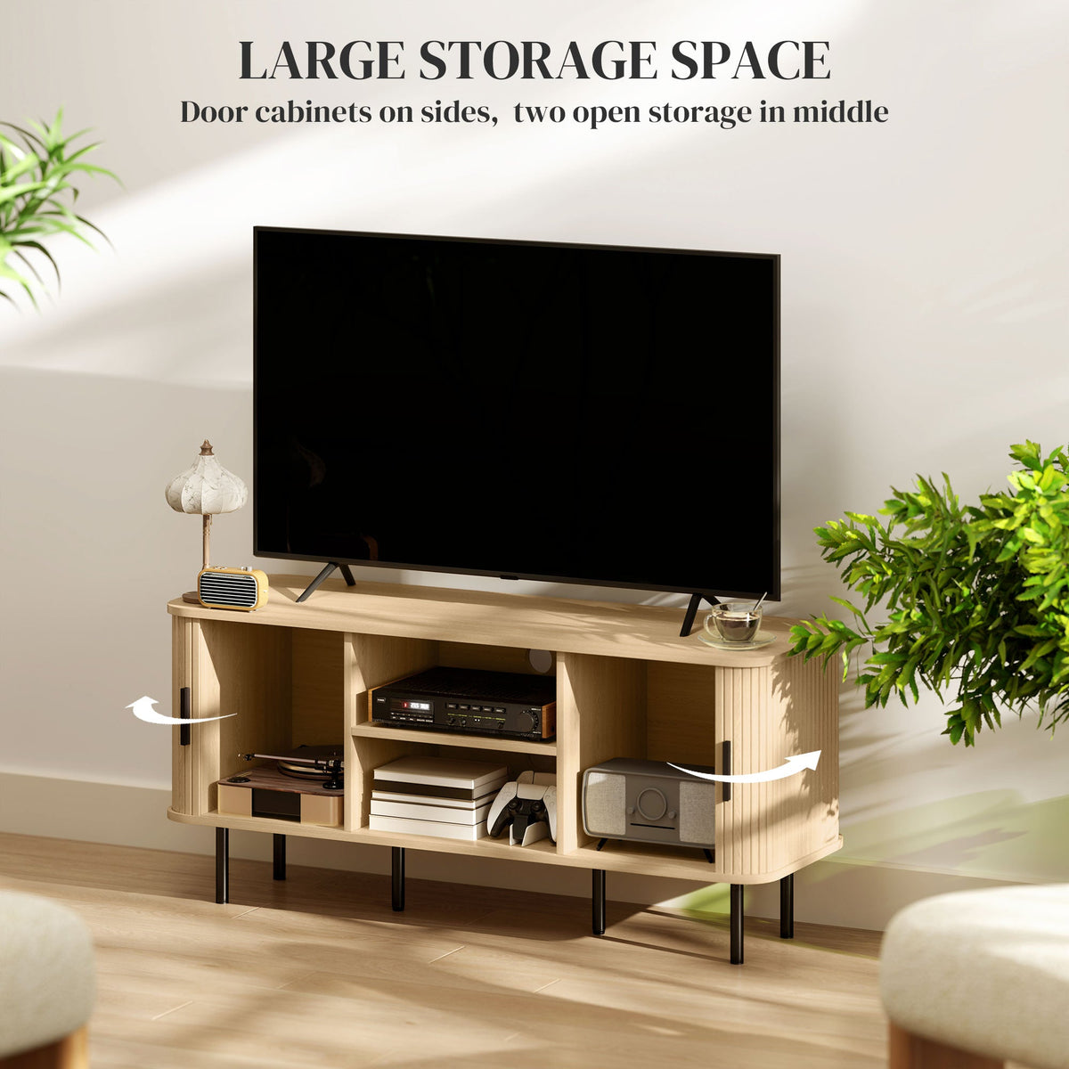 TV Unit for Living Room, TV Stand, Oak Tone