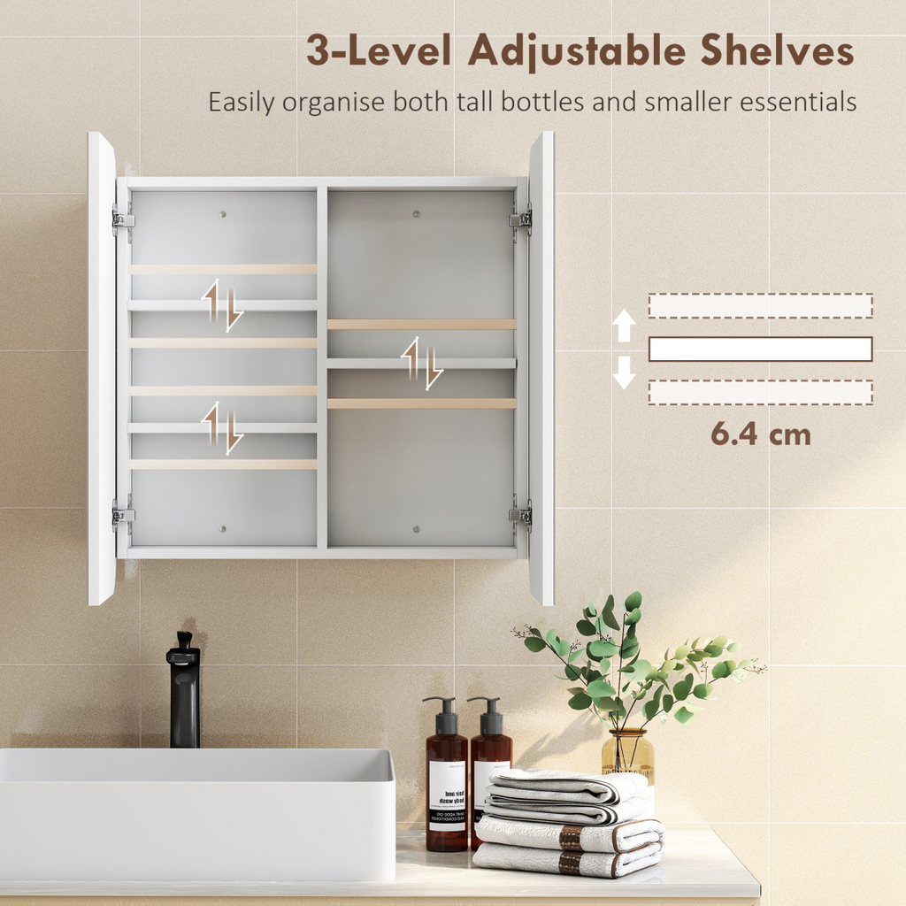 Arched Bathroom Mirror Cabinet, Wall Mounted