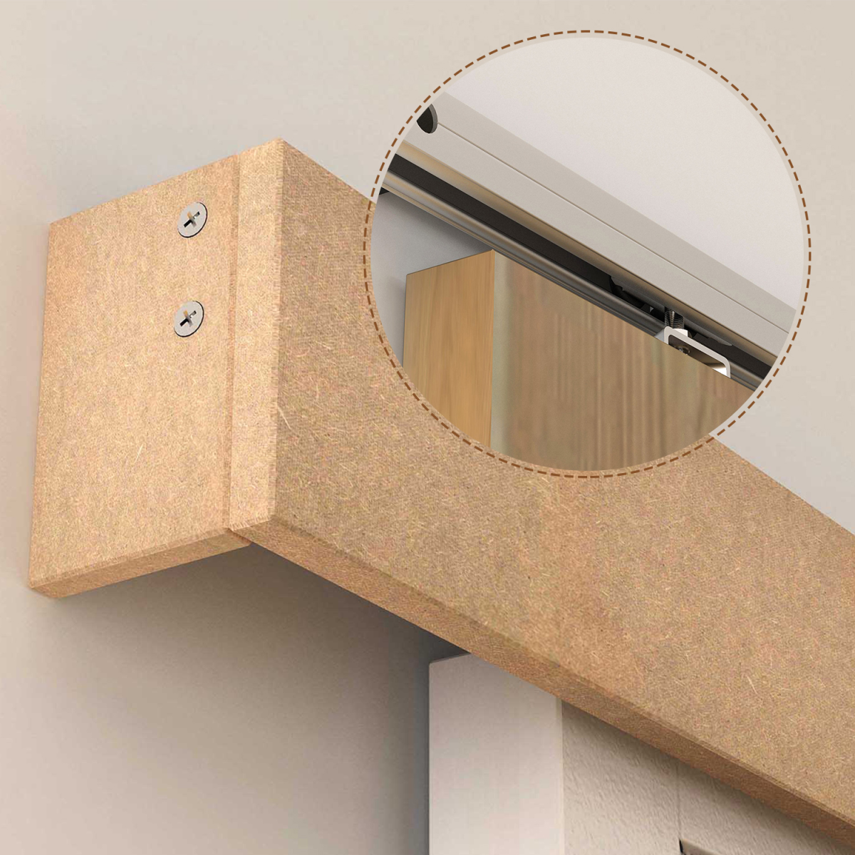 Sliding Barn Door Closet Hardware Track Kit for Slingle Door 6.5FT/2000mm
