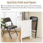 Set of 2 Padded Folding Conference Chairs with Frosted Iron Frame