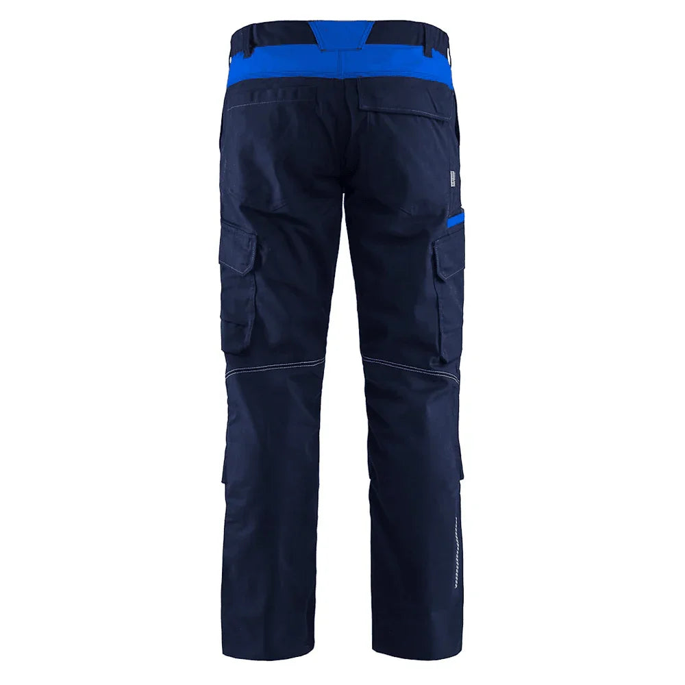 Blaklader 1448 Industry Stretch Kneepad Trousers Navy Blue/Cornflower Blue