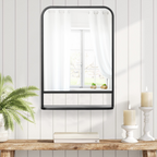 Rectangle Wall Mirror with Shelf 70 x 50 cm, for Living Room, Bedroom