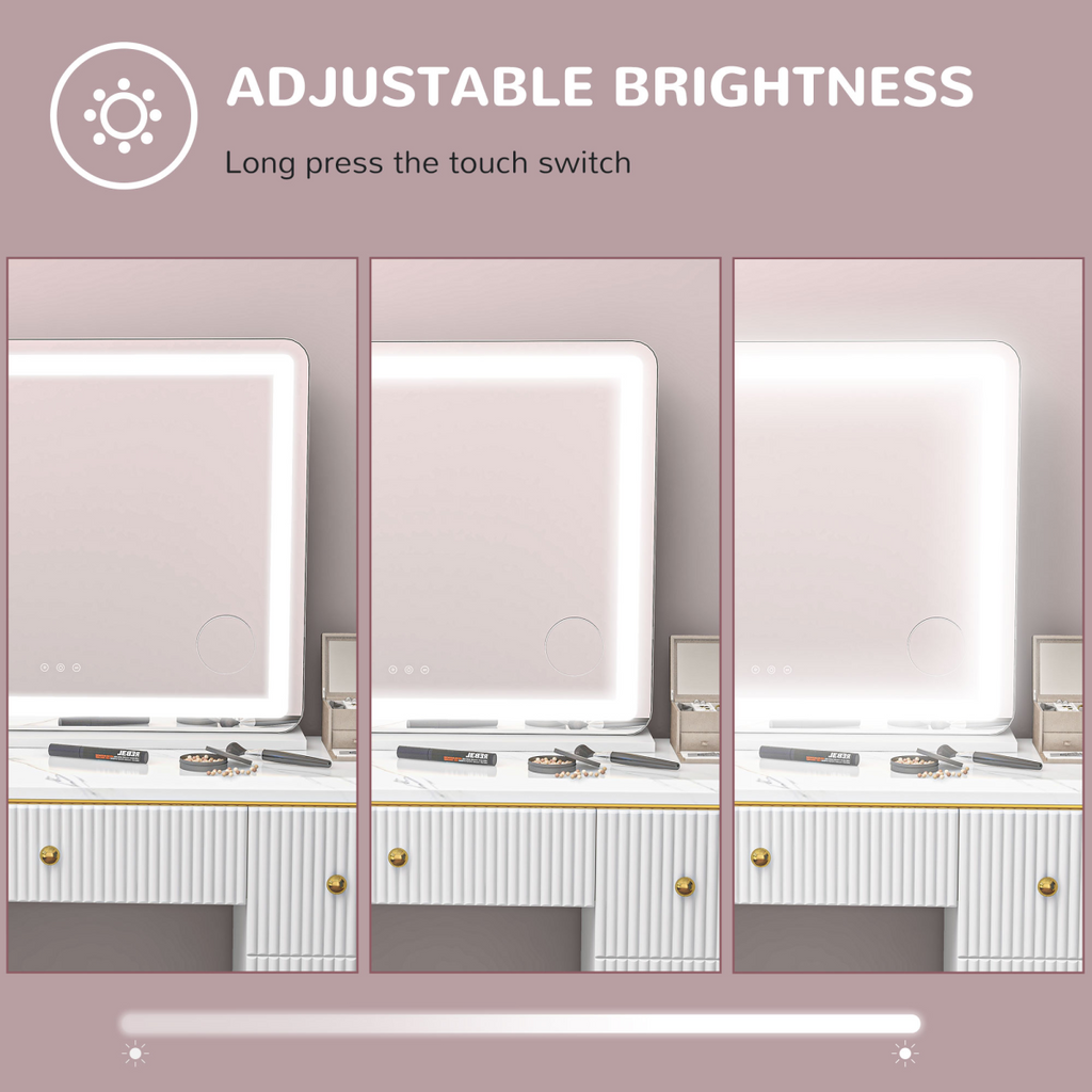 Vanity Mirror with Lights, 10X Magnifying, USB Charging Port, White