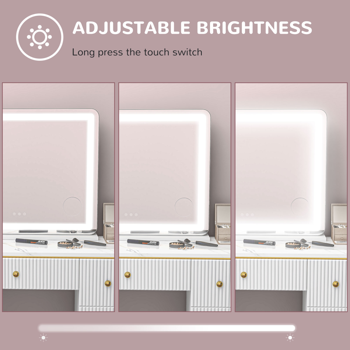 Vanity Mirror with Lights, 10X Magnifying, USB Charging Port, White