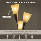 Modern Upright Floor Lamp with 3 Light, Steel Base for Living Room