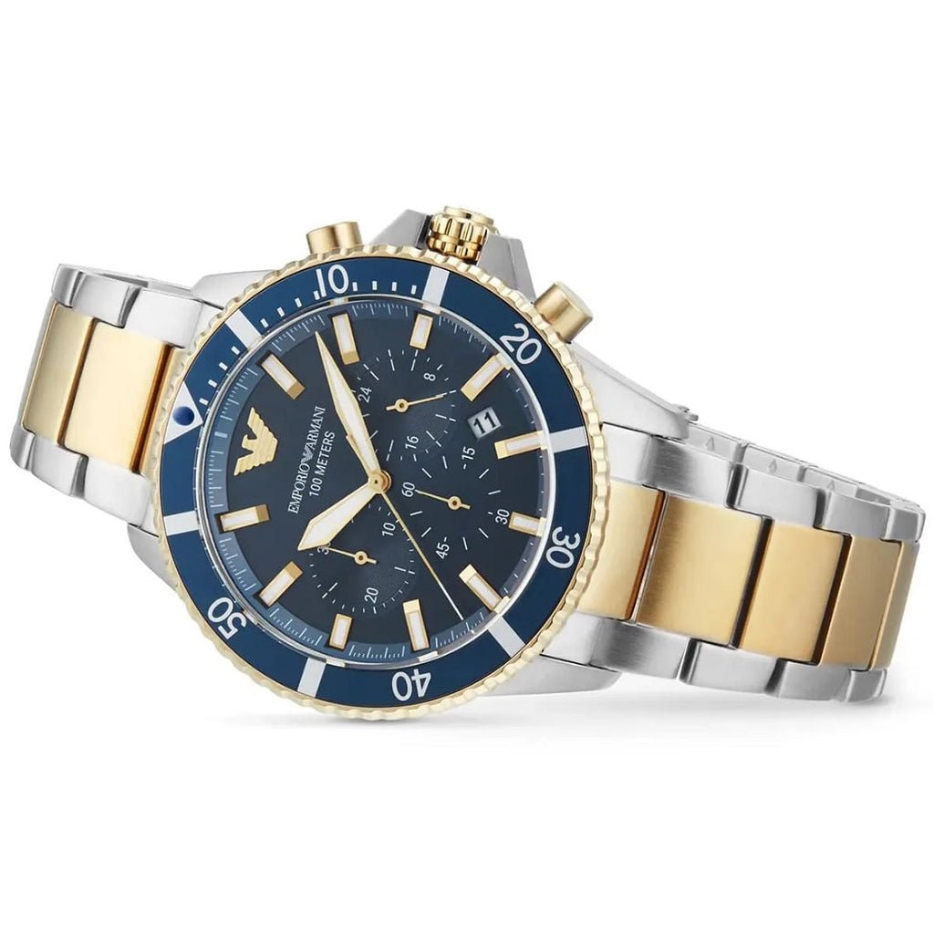 Emporio Armani AR11362 Diver Men's Two-Tone Gold Watch