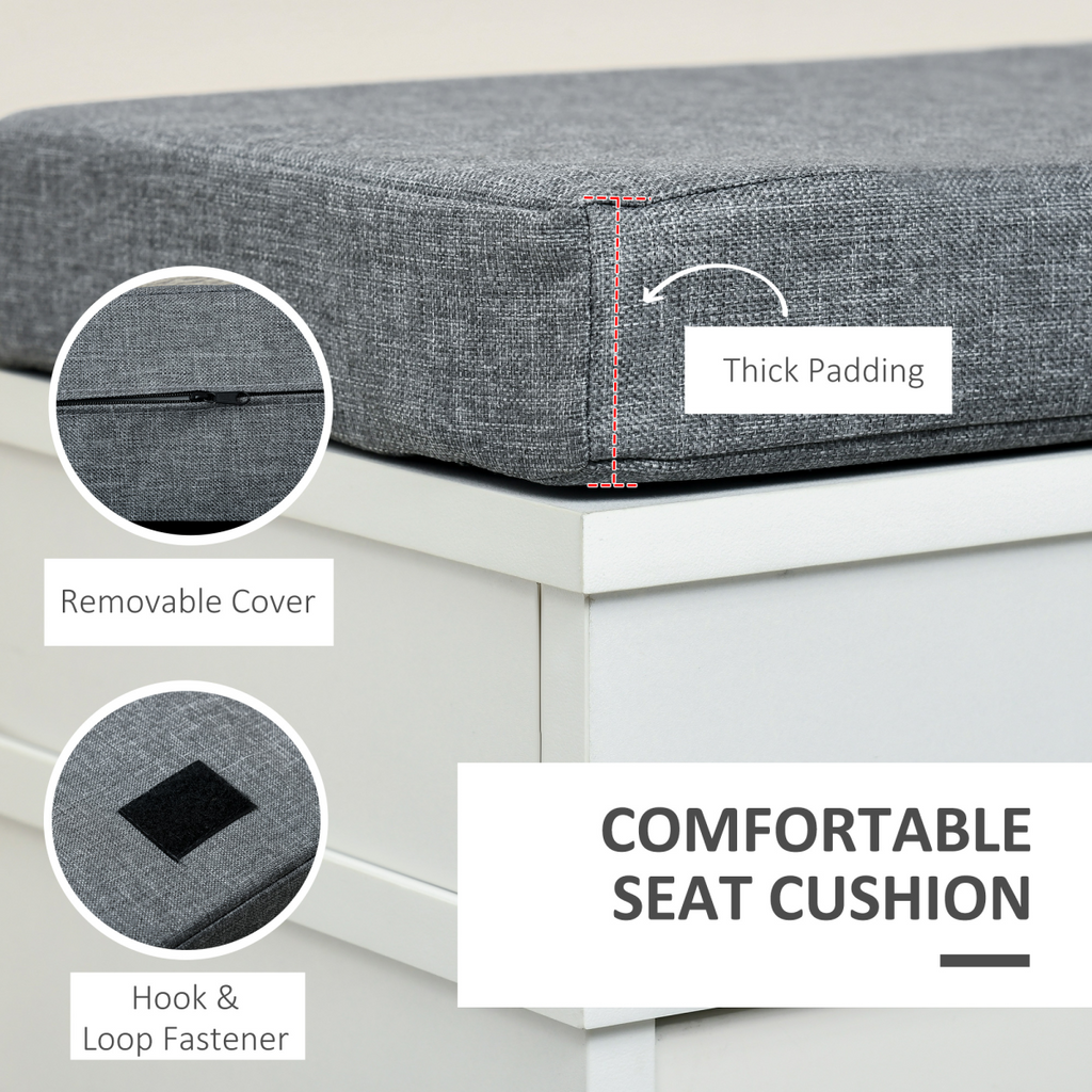Shoe Storage Bench with Seat Cushion Cabinet Organizer with 2 Drawers