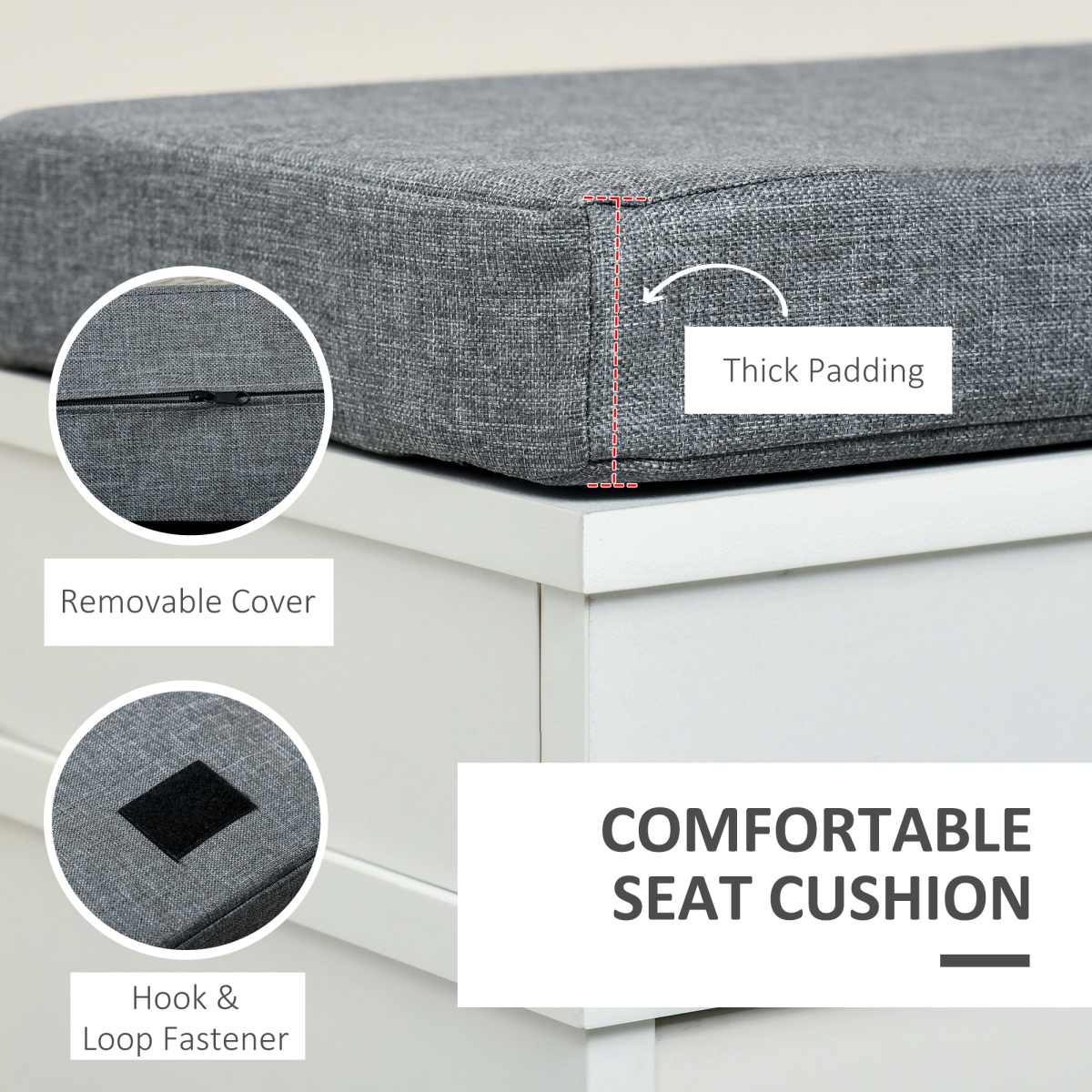 Shoe Storage Bench with Seat Cushion Cabinet Organizer with 2 Drawers