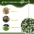 Set of 2 Artificial Plant Topiary Rose Balls, Faux Plants