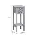 Bedside Table Set, End Table Set with Drawer and Storage Shelf, Grey