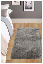 Soft Washable Grey Shaggy Rug