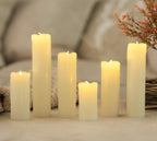 6pc Flameless LED Pillar Candles Ivory Flickering Candle Set
