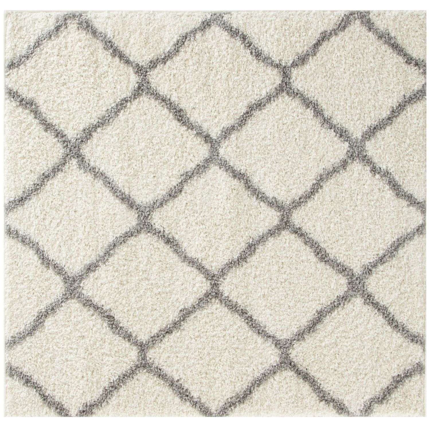 Ivory Shaggy Rug 120X120 cm