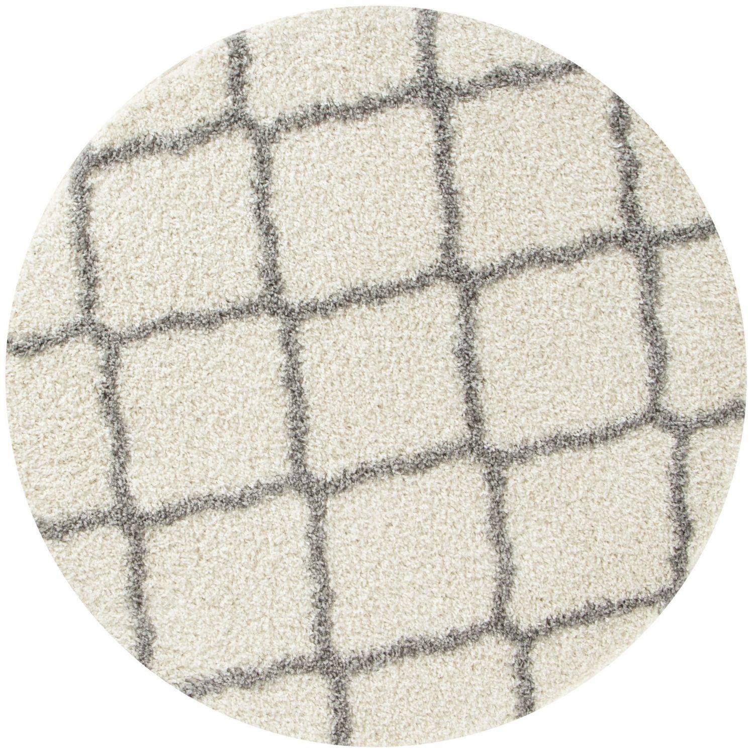 Ivory Shaggy Rug Ø 120 cm