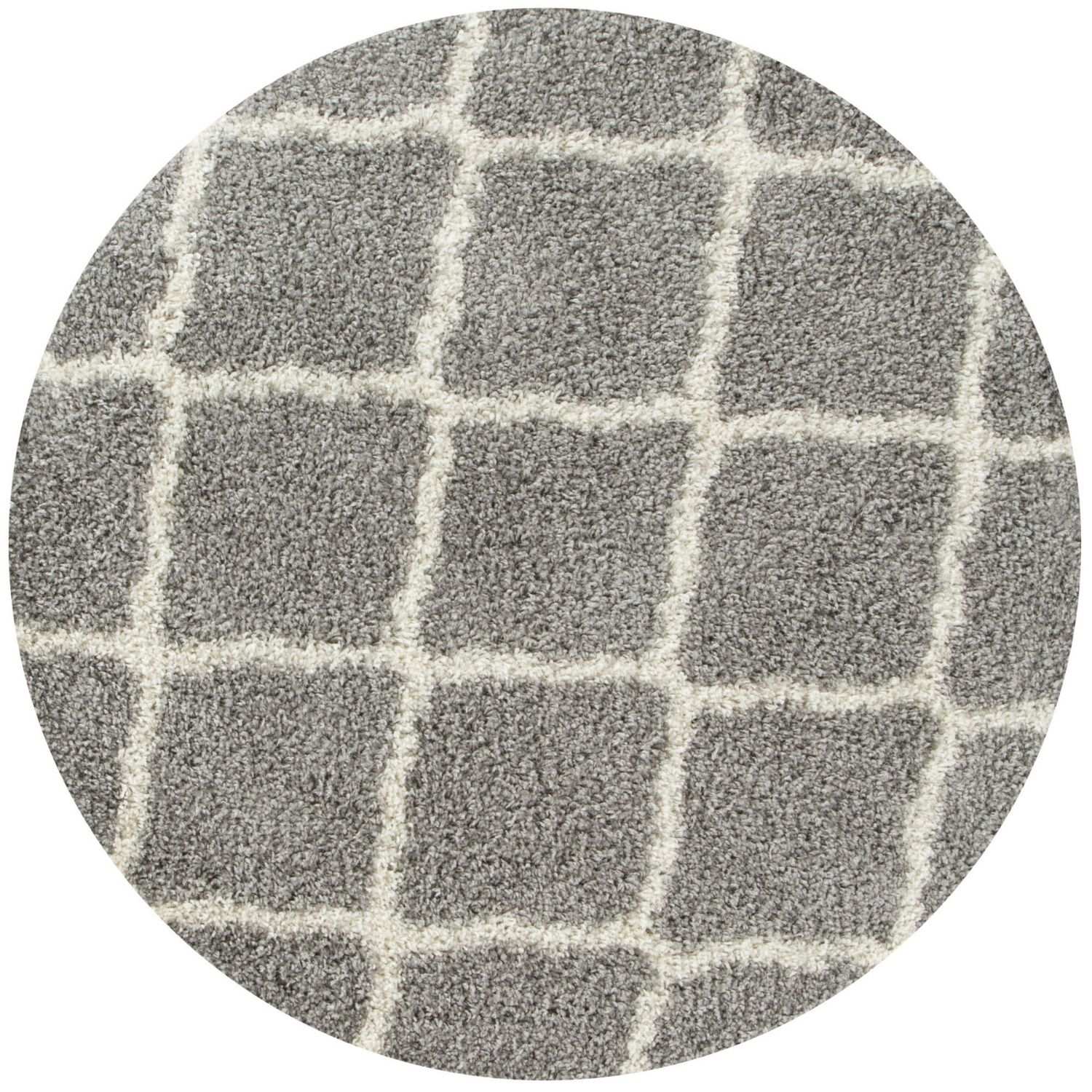Grey Shaggy Rug Ø 120 cm