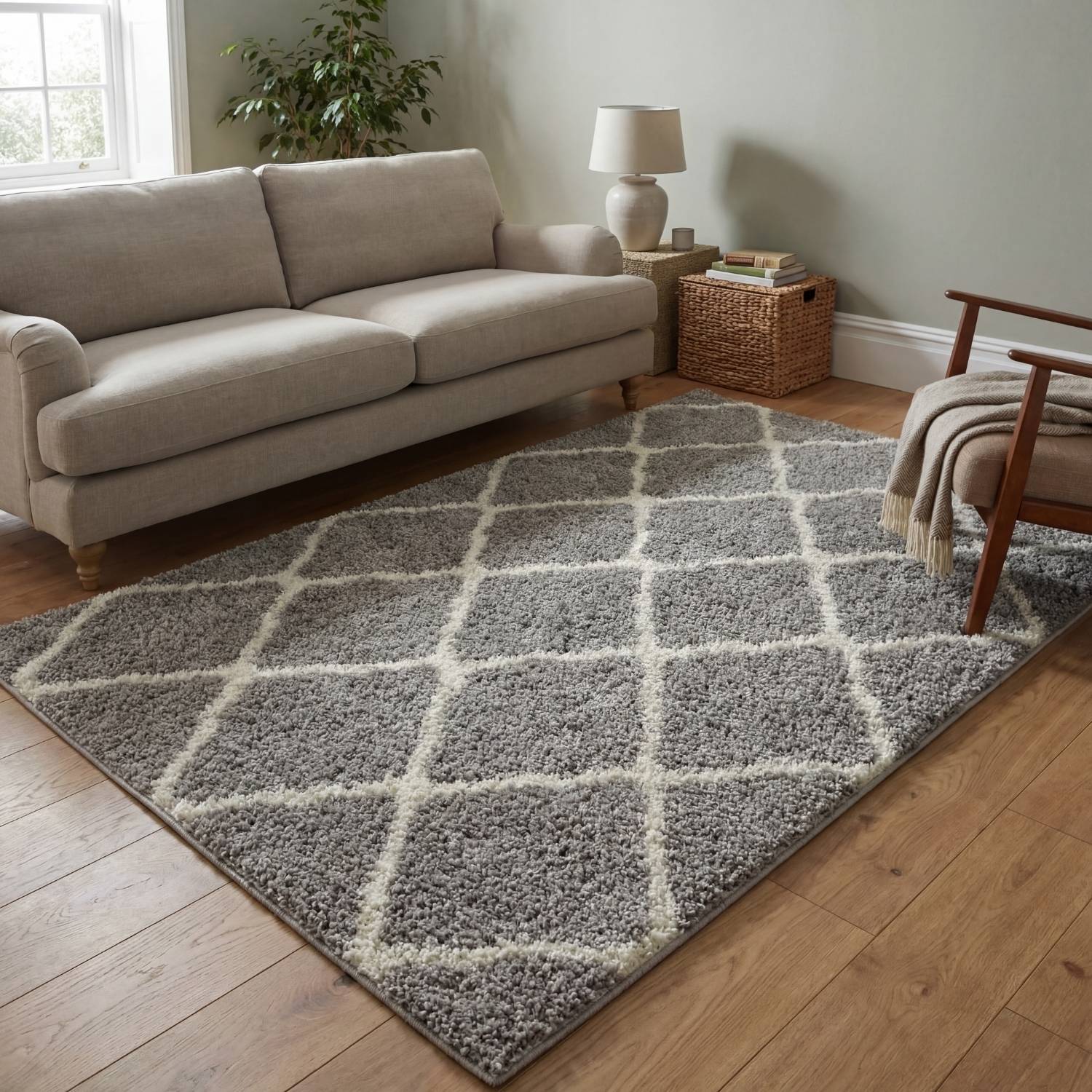 Grey Shaggy Rug