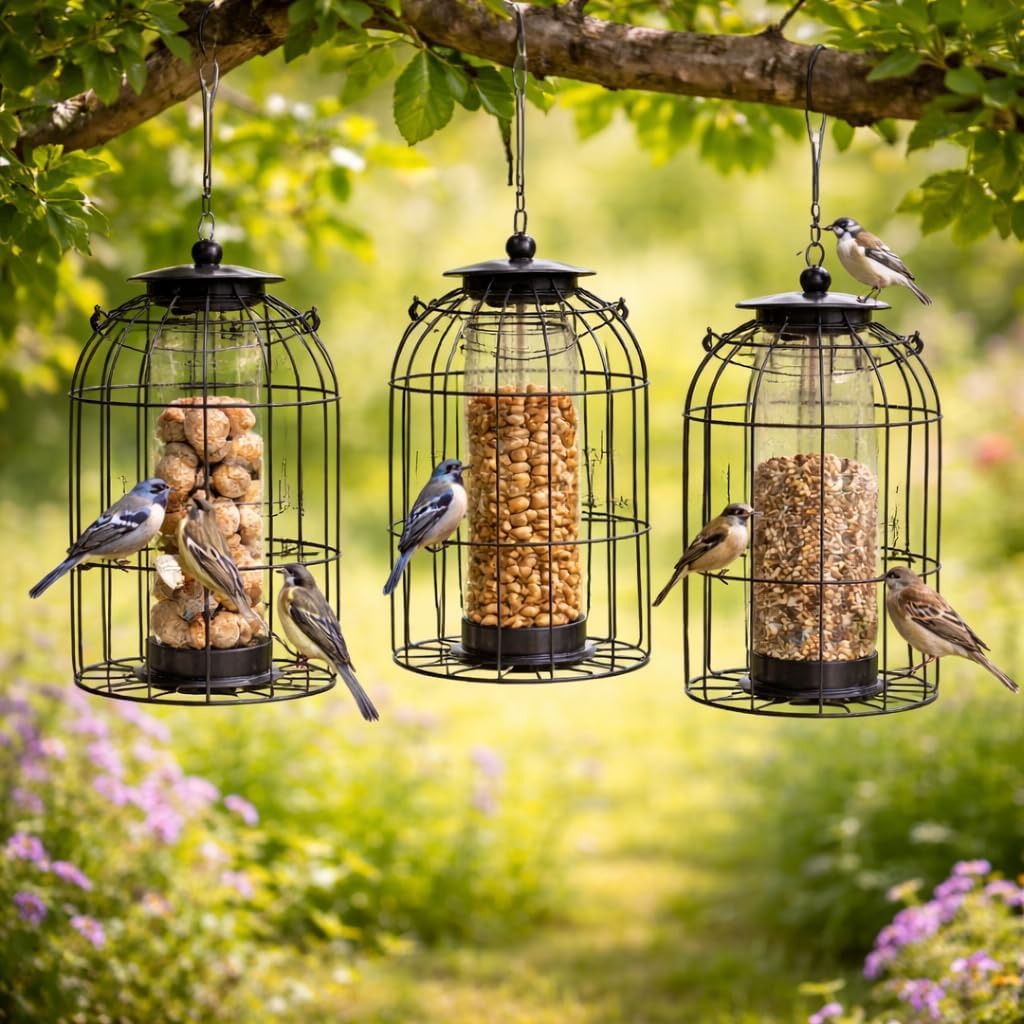 3 Piece Hanging Bird Feeder Set