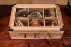 Shabby Chic Vintage 6 Compartment Tea Bag Box Caddy Storage
