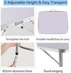 Adjustable Height Folding Table | Aluminium & MDF | 9 Size Options | Indoor & Outdoor