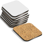 Pack of 50 Square Coasters Cork Backed MDF Blank Sublimation 9cm