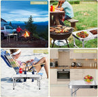 Adjustable Height Folding Table | Aluminium & MDF | 9 Size Options | Indoor & Outdoor