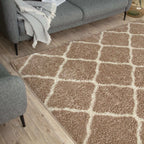 Moroccan Beige Shaggy Rug