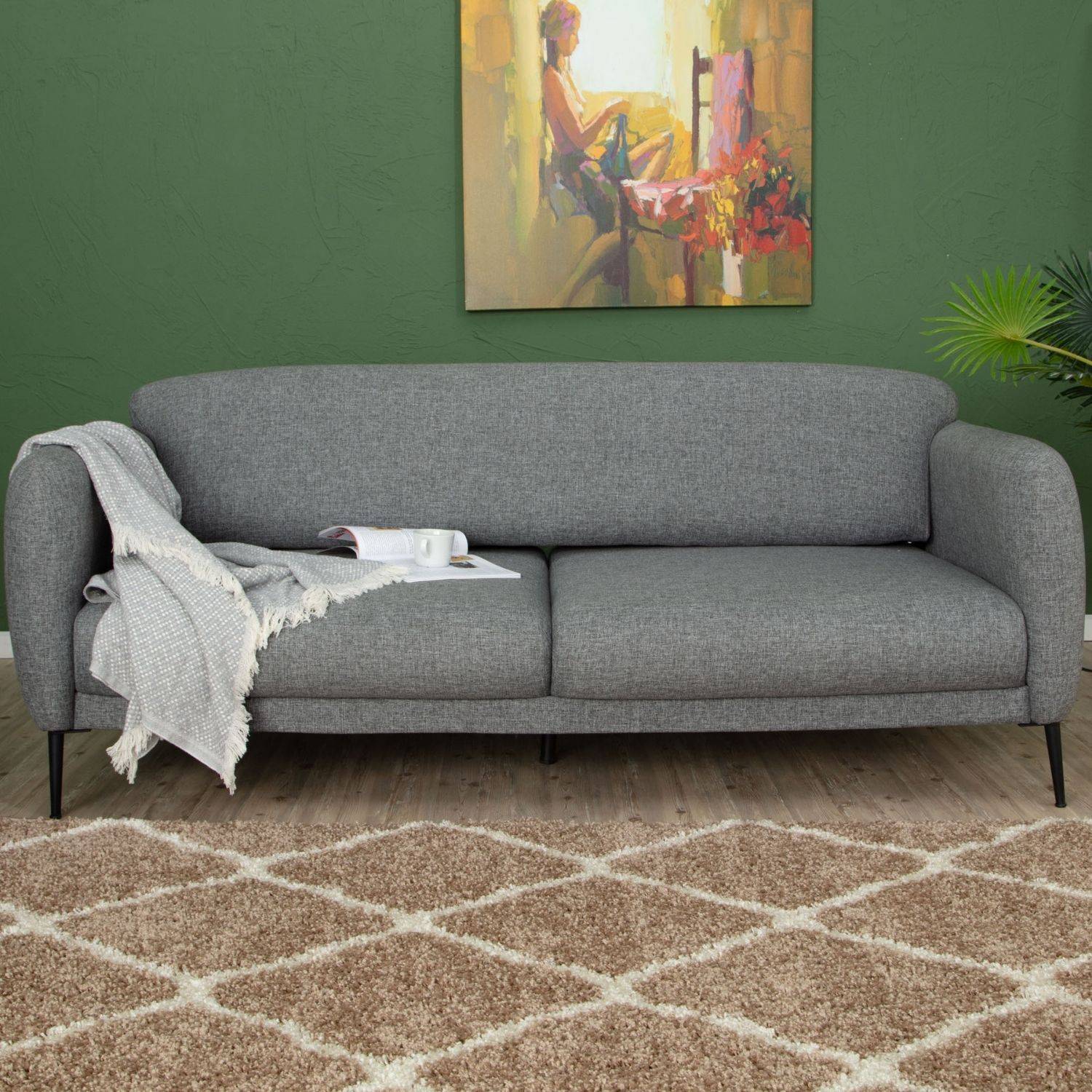 Moroccan Beige Shaggy Rug