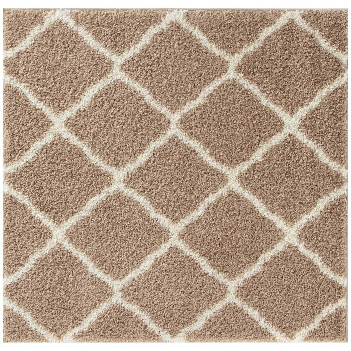 Moroccan Beige Shaggy Rug 120X120 cm