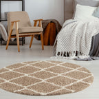 Moroccan Beige Shaggy Rug